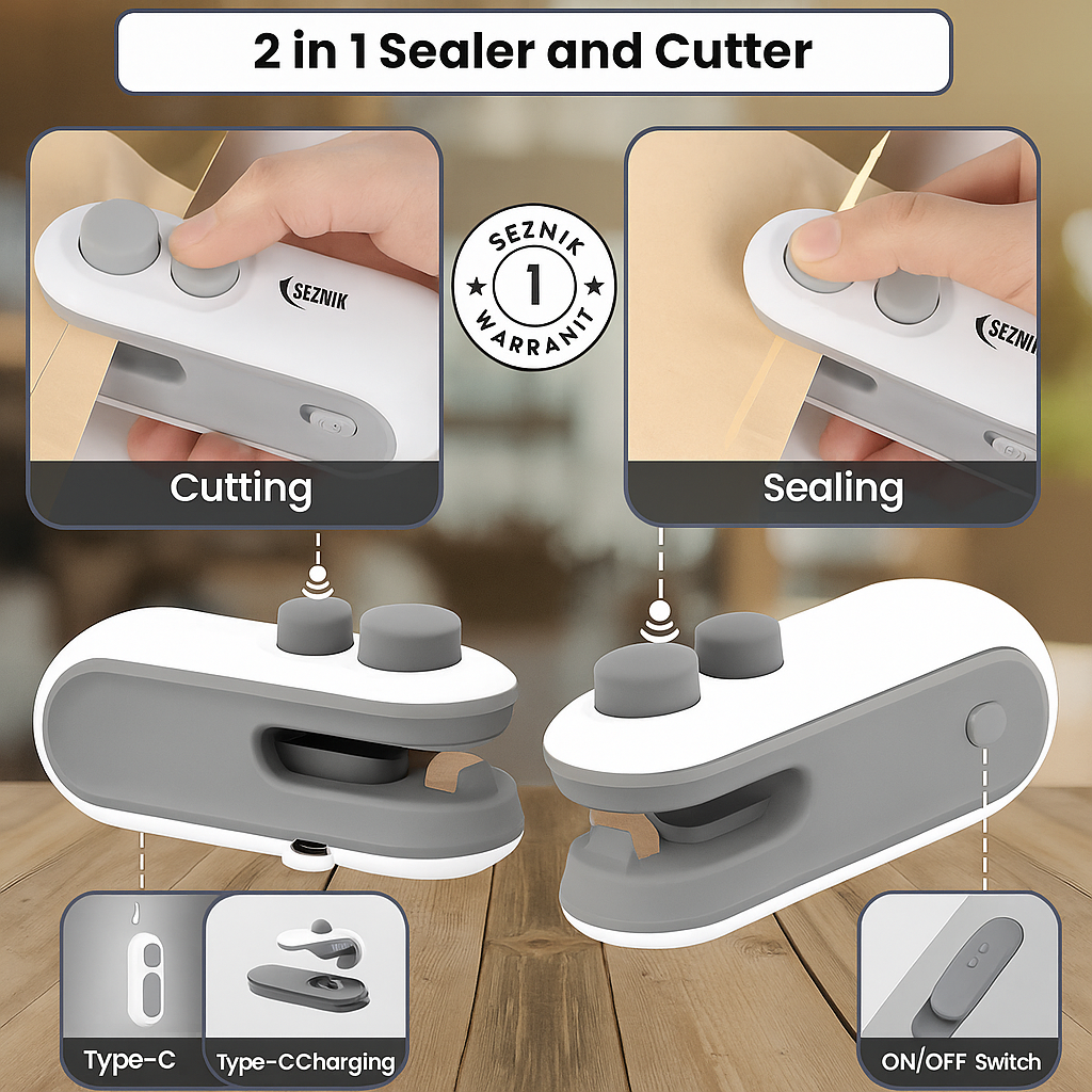 2-in-1 USB Rechargeable Bag Sealer & Cutter